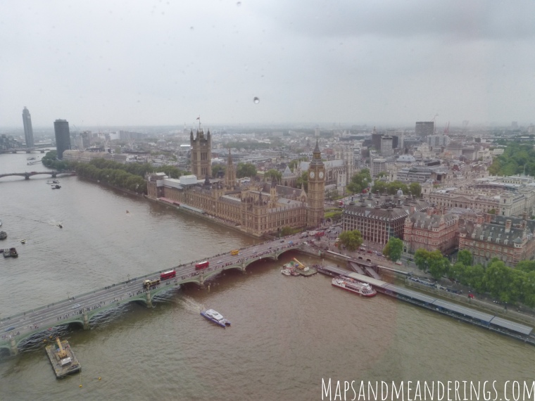 London Parliament buildings as seen from the London Eye