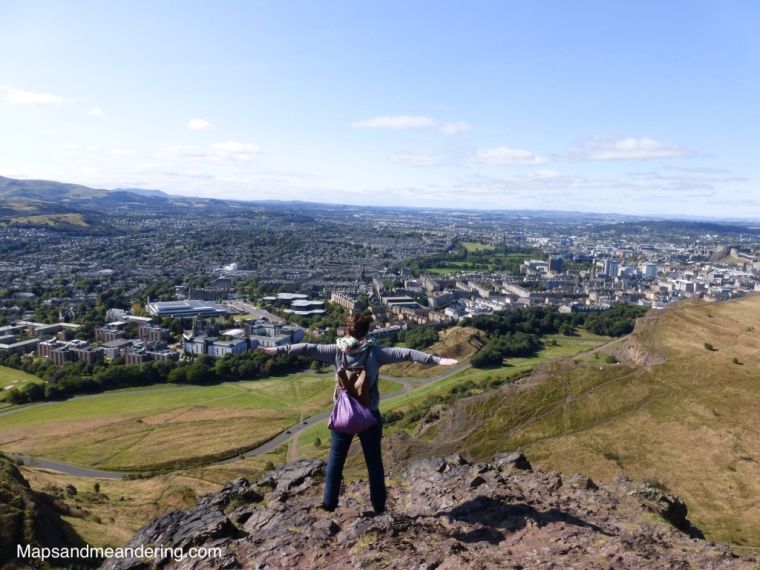 Standing on the top of Arthur’s Seat in Edinburgh